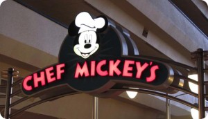 Chef Mickey's entry sign