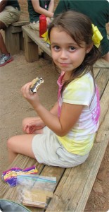 Yummy dairy-free s'more at Girl Scout camp