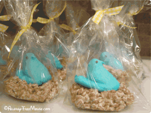 Dairy free - Bluebirds Peeps in Chocolate Rice Crispy Nests