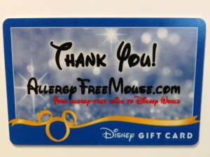 Disney Gift Card winner