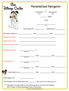 Disney Cruise Planner