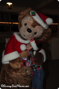 Charlotte and Duffy at Disney World during Christmas